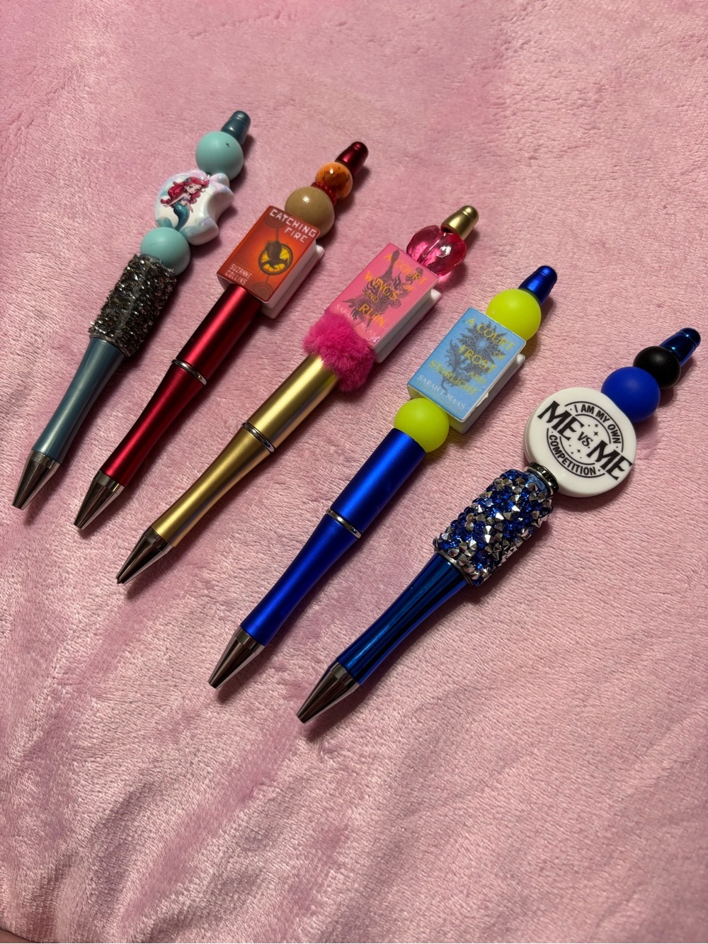 Decorative Novelty Pens Beaded Charms Multicolor